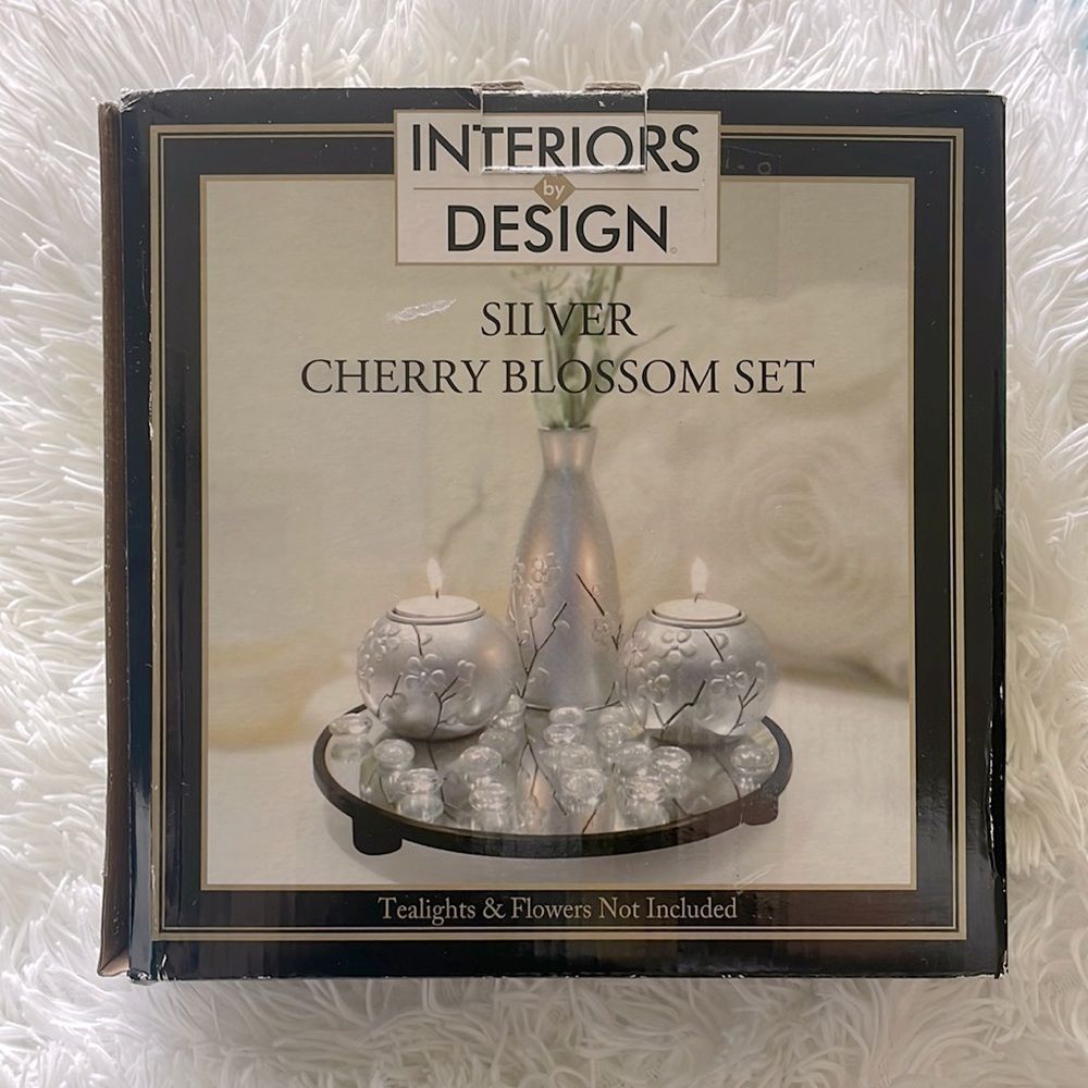Interiors Design Silver Cherry Blossom Set